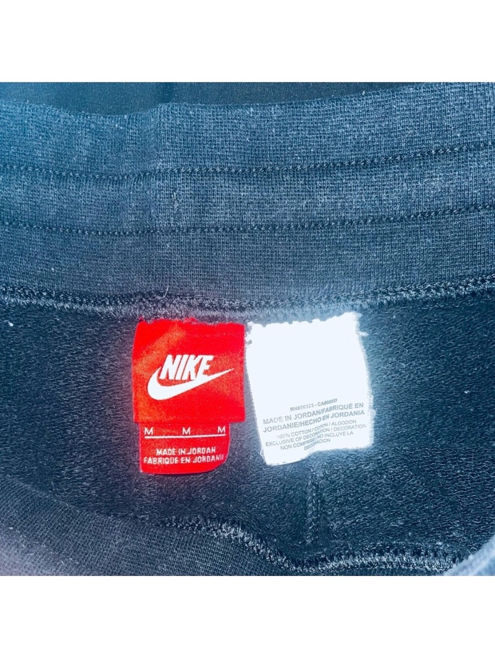 Nike Fleece Black & White Sweatpants Shorts Men’s Size Medium - Picture 4 of 6